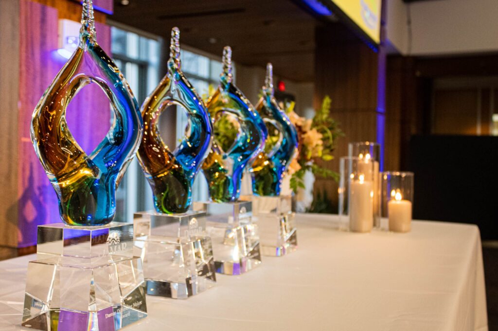 Difference Maker Awards trophies