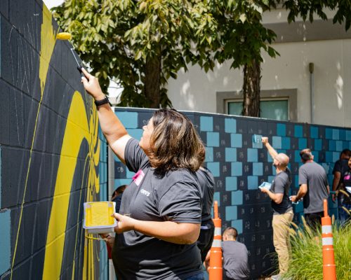 Volunteer Group painting murals